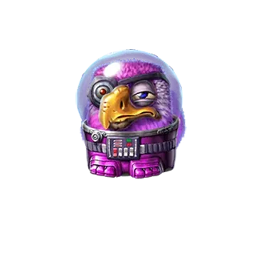 Paars vogelkarakter in Pirots 4 Lost in Space