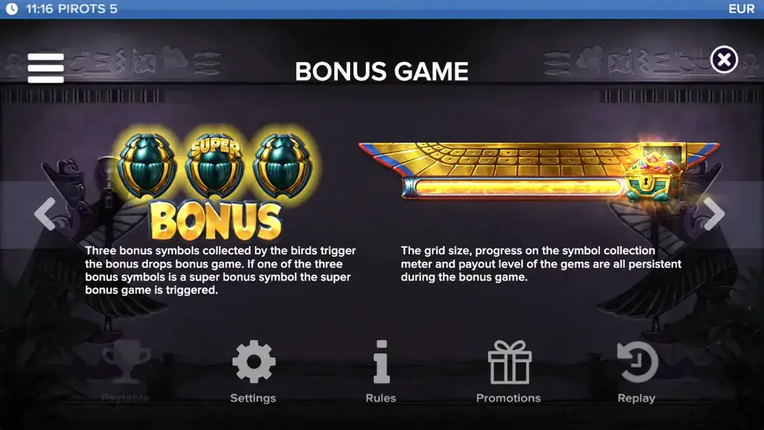 Pirots 5 Bonus Game en Super Bonus