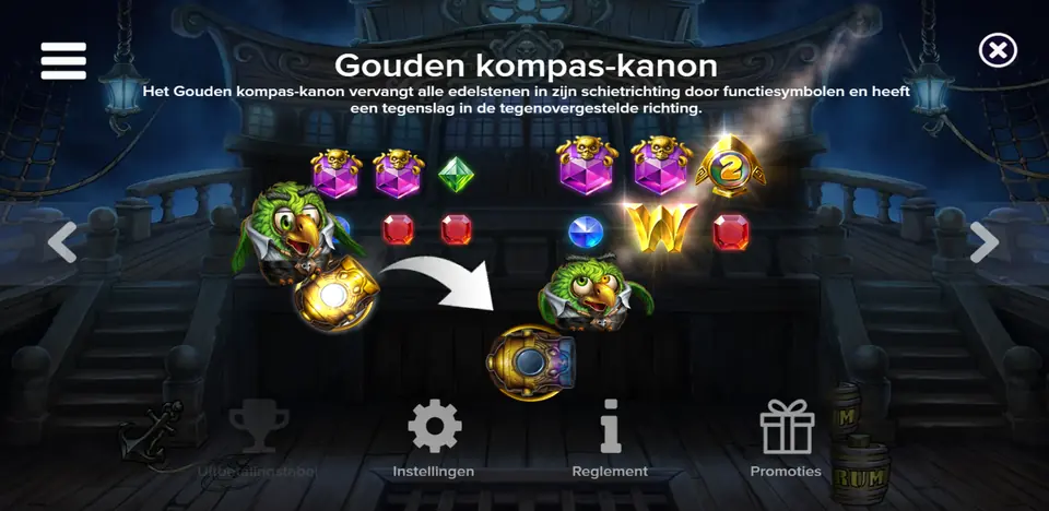Overzicht van de functiesymbolen in Pirots 5 The Kraken: munten, wilds en transformeersymbolen
