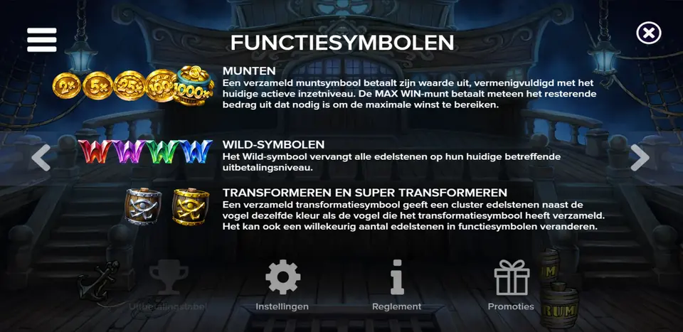 Promotiescherm van Pirots 5 The Kraken met het gouden kompas-kanon, het Super Bonusspel en de maximale winst